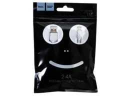Кабель USB - 8 pin HOCO X13 Easy, 1.0м, круглый, 2.4A, силикон, цвет: белый (1/36/360)