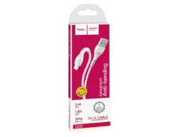 Кабель USB - 8 pin HOCO X37 Cool power, 1.0м, круглый, 2.4A, силикон, цвет: белый (1/30/300)