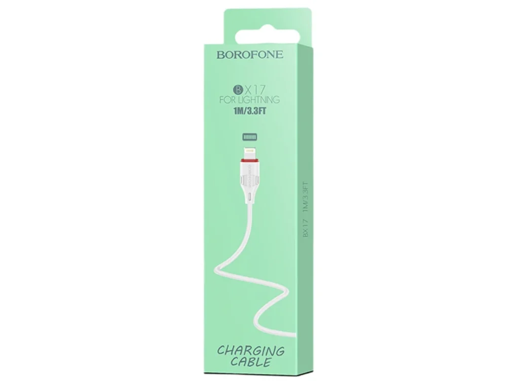 Кабель USB - 8 pin Borofone BX17 Enjoy, 1.0м, круглый, 2.4A, силикон, цвет: белый (1/648)