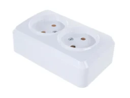 Розетка SMARTBUY 2-местная 10А, ОУ, без заземления белая "Юпитер" (SBE-03w-10-S2-N) (1/10)