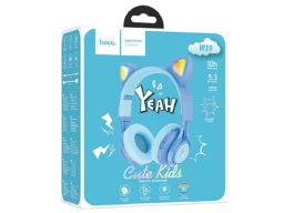 Наушники полноразмерные HOCO W39 Cat, bluetooth 5.3, AUX, цвет: синий (1/30)
