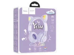 Наушники полноразмерные HOCO W39 Cat, bluetooth 5.3, AUX, цвет: фиолетовый (1/30)