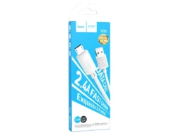 Кабель USB - микро USB HOCO X88 Gratified, 1.0м, круглый, 2.4A, силикон, цвет: белый (1/33)