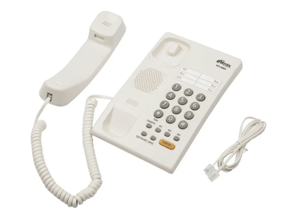 Телефон RITMIX RT-330, белый (1/20)