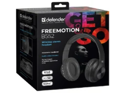 Беспроводные накладные наушники DEFENDER FreeMotion B552 черный, Bluetooth (1/24)