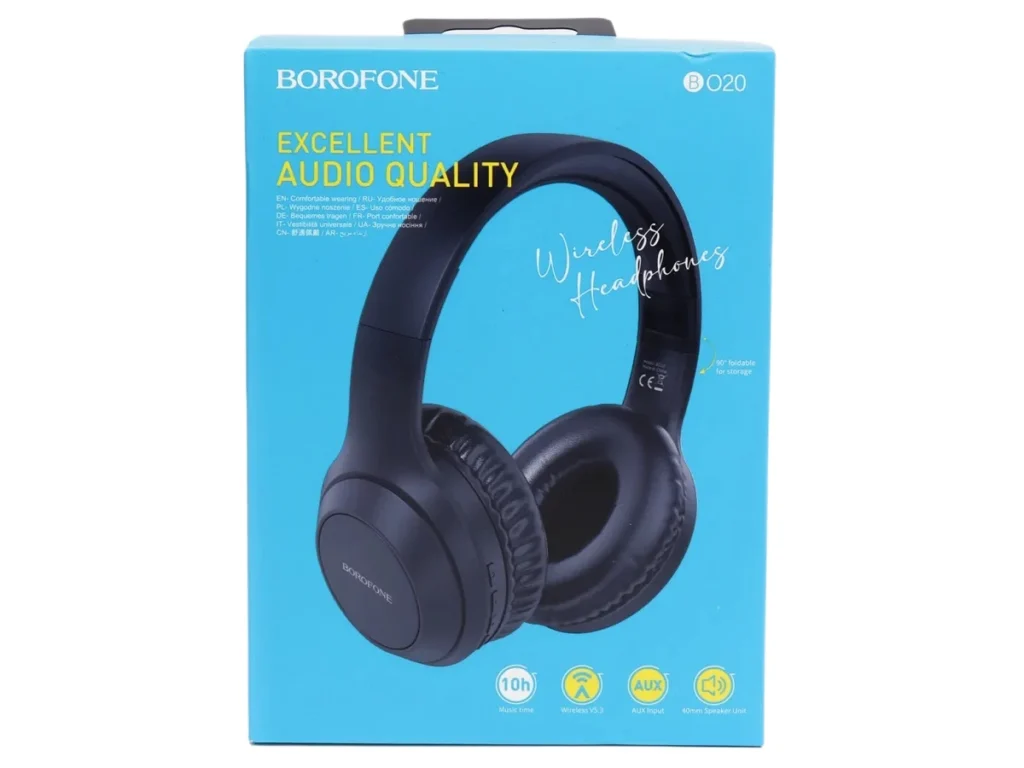 Наушники полноразмерные Borofone BO20 Player, беспроводные, bluetooth 5.3, AUX, цвет: синий (1/60)