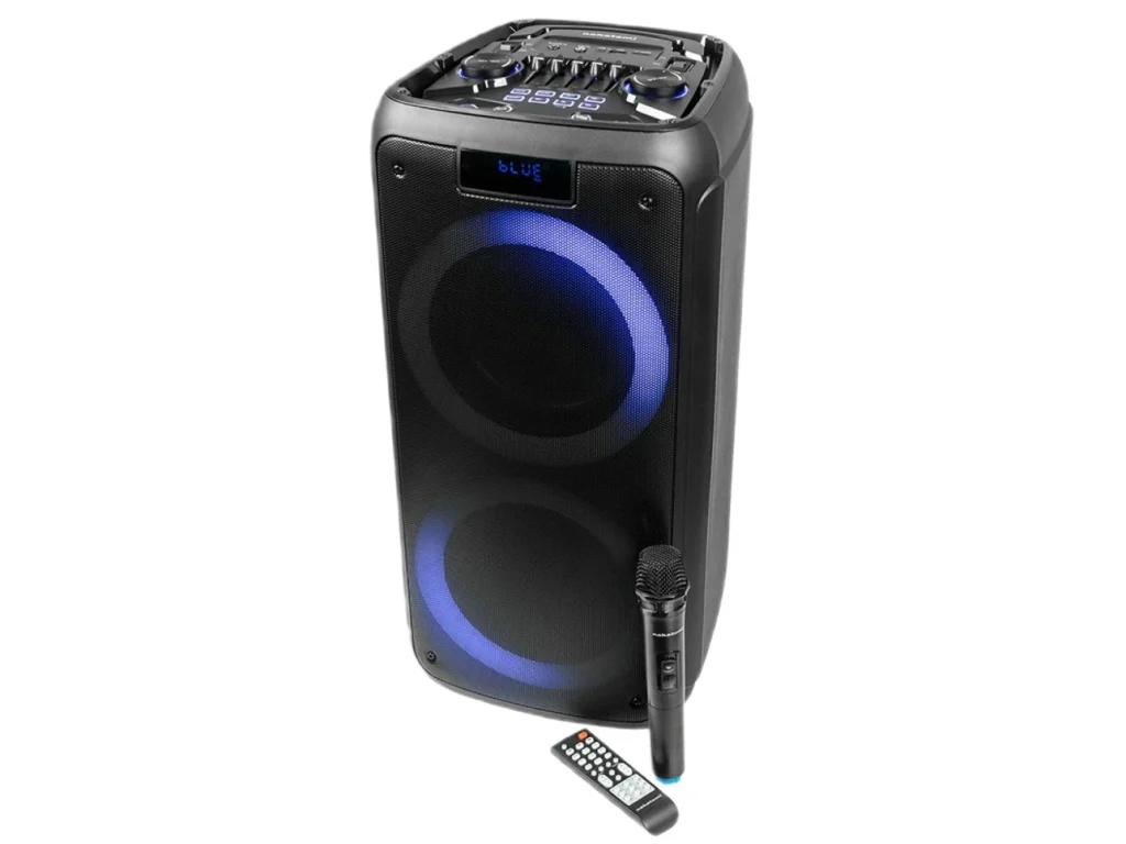 Акустическая колонка 1.0, Nakatomi GS-50, 90WRMS, Караоке с беспр. микрофоном, BT+FM+USB+SD+LED+ДУ