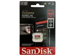 MicroSD 64GB SanDisk Class 10 Extreme UHS-I U3 (170 Mb/s) без адаптера
