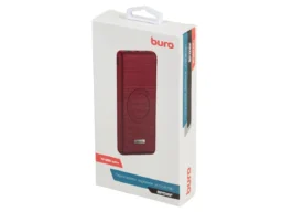 Мобильный аккумулятор Buro BPQ10F 10000mAh 3A QC PD беспроводная зарядка красный (BPQ10F18PRD)
