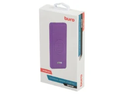 Мобильный аккумулятор Buro BPQ10F 10000mAh 3A QC PD беспроводная зарядка фиолетовый (BPQ10F18PVL)