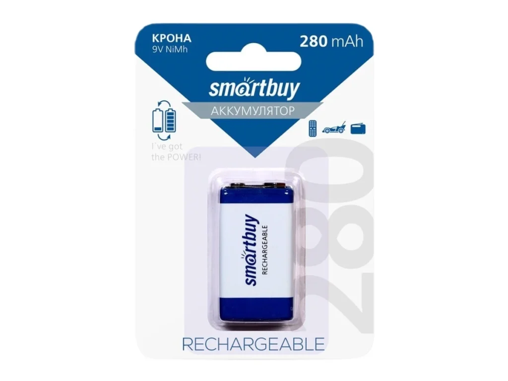 Аккумулятор NiMh Smartbuy 9V /1BL 280 mAh (25/200)