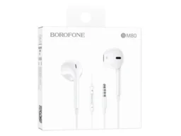 Наушники внутриканальные Borofone BM80, Magnificent, Jack 3.5мм, 1.2 м, цвет: белый (1/196/784)
