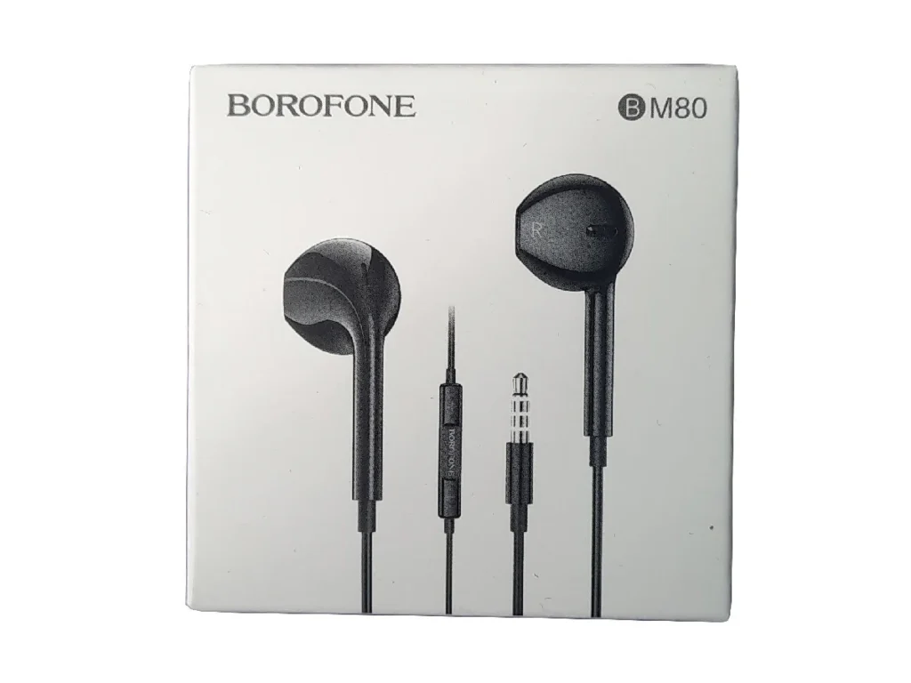 Наушники внутриканальные Borofone BM80, Magnificent, Jack 3.5мм, 1.2 м, цвет: чёрный (1/196/784)
