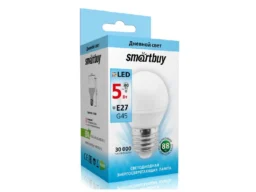 Лампа светодиодная SMARTBUY GL45 5Вт 220V 4000K E27 (глоб, нейтральный свет) (1/10/50)