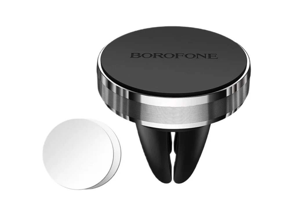 Держатель Borofone BH8, для смартфона, пластик, воздуховод, магнит, цвет: серебряный (1/160)