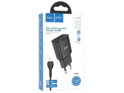 СЗУ 2 USB HOCO C88A Star, 2400mA, пластик, кабель микро USB, цвет: чёрный(1/12/120)
