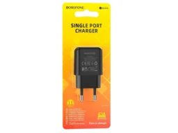 Блок питания сетевой 1 USB Borofone BA64A, 2100mA, пластик, цвет: чёрный (1/65/260)