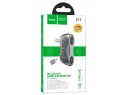 FM-трансмиттер HOCO E73, пластик, Bluetooth, AUX, TF, микрофон, цвет: серый (1/160)