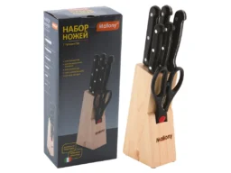 Набор ножей из нерж. стали 7 предметов, ручка пластик, модель MAL-S01B (1/12)