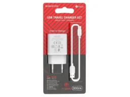 СЗУ 1 USB Borofone BA52A, Gamble, 2100mA, пластик, огнестойкий, кабель 8 pin, цвет: белый
