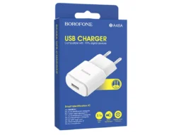 Блок питания сетевой 1 USB Borofone BA48A, Orion, 2100mA, пластик, цвет: белый(1/44/176)
