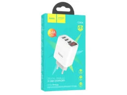 Блок питания сетевой 3 USB HOCO C93A Easy, 3400mA, цвет: белый (1/12/120)