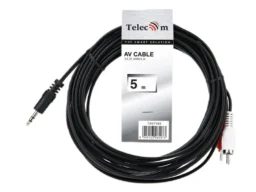 Кабель соединительный TELECOM 3.5 Jack (M) / 2xRCA (M), стерео, аудио, 5 м. (1/100)