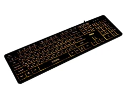 Клавиатура KK-ML17U BLACK Dialog Katana - Multimedia, с янтарной подсветкой клавиш, USB, черная