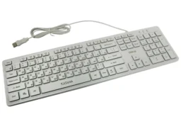 Клавиатура KK-ML17U WHITE Dialog Katana - Multimedia, с янтарной подсветкой клавиш, USB, белая