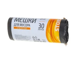 Мешки д/мусора "РЫЖИЙ КОТ" 30л (25шт./рул.) особо прочные, ПНД, черные (1/50) !!!