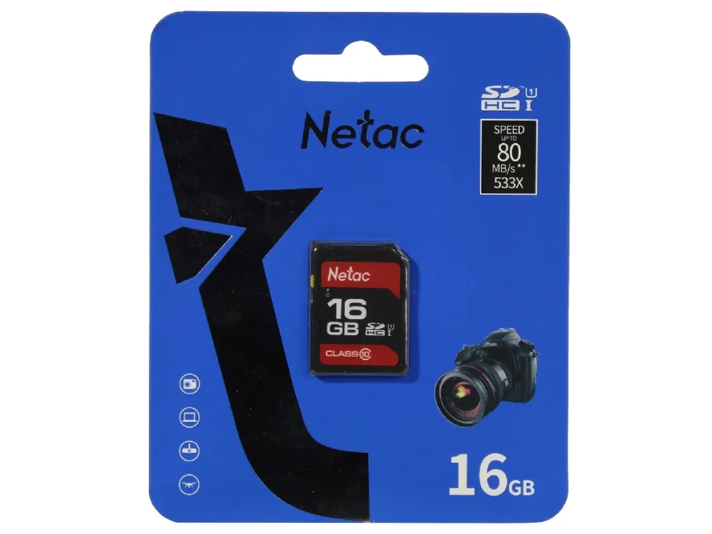 SDHC 16GB Netac P600 Class10 U1 (80 Mb/s)