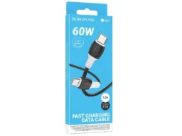 Кабель Type-C - Type-C Borofone BX84 Rise,1.0м, 3.0A, PD60Вт, цвет: чёрный (1/360)