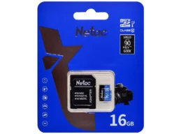 MicroSD 16GB Netac P500 Standard Class 10 UHS-I (90 Mb/s) + SD адаптер