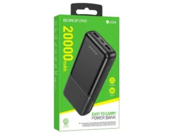 Акк.внешн. Borofone BJ33A Creed, 20000mAh, пластик, 2 USB выхода, Type-C, 2.0A, цвет: чёрный (1/36)