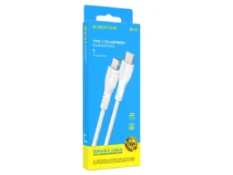 Кабель Type-C - 8 pin Borofone BX51 Triumph, 1.0м, круглый, 2.4A, пластик, цвет: белый (1/360)