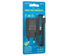 СЗУ 1 USB Borofone BA68A, Glacier, 2100mA, кабель 8 pin, цвет: чёрный (1/65/260)