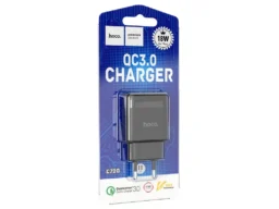 Блок питания сетевой 1 USB HOCO C72Q, Glorious, 3A, пластик, QC3.0, цвет: чёрный