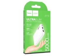Акк.внешн. HOCO J115 Journey, 5000mAh, алюминий, 2 USB выхода, 2.0А, белый