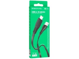 Кабель USB - микро USB Borofone BX85 Auspicious, 1.0м, 2.4A, цвет: чёрный (1/360)