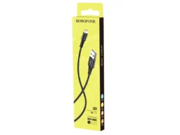 Кабель USB - 8 pin Borofone BX20 Enjoy, 1.0м, круглый, 2.1A, нейлон, цвет: чёрный (1/648)