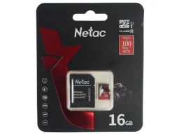 MicroSD 16GB Netac P500 Extreme Pro Class 10 UHS-I U1 V10 (100 Mb/s) + SD адаптер