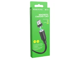 Кабель USB - микро USB Borofone BX41, 1.0м, круглый, 2.4A, силикон, магнитный, цвет: чёрный(1/360)