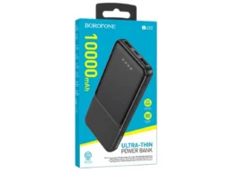 Акк.внешн. Borofone BJ33 Creed, 10000mAh, пластик, 2 USB выхода, Type-C, 2.0A, цвет: чёрный (1/56)