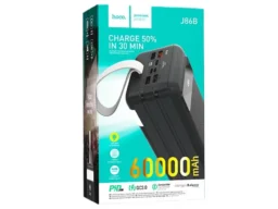 Акк.внешн. HOCO J86B, Electric, 60000mAh, 3 USB, 8-pin, Micro, Type-C 22,5 Вт, PD3.0, цвет: чёрный