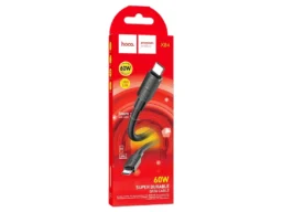 Кабель Type-C - Type-C HOCO X84 Solid, 1.0м, круглый, 3.0A, силикон, PD60W, цвет: чёрный (1/33/330)
