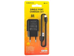 СЗУ 1 USB Borofone BA64A, 2100mA, кабель Type-C, 1.0 м, цвет: чёрный (1/64/256)