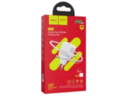 СЗУ 1 Type-C HOCO N10, пластик, PD20W, QC3.0, кабель Type-C, 8-pin 1.0м, цвет: белый (1/12/120)