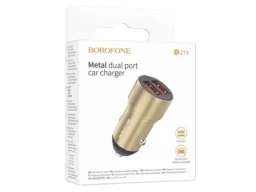 АЗУ 2 USB Borofone BZ19, Wisdom, 12Вт, цвет: золотой (1/94/376)