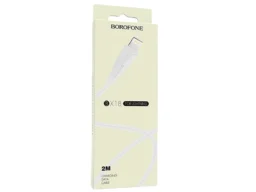 Кабель USB - 8 pin Borofone BX18 Optimal, 2.0м, круглый, 2.4A, силикон, цвет: белый (1/360)