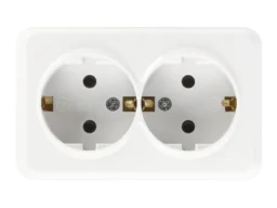 Розетка SMARTBUY 2-местная 16А, ОУ, с заземлением белая, керамика "Юпитер" (SBE-03w-16-S2-Z-c)